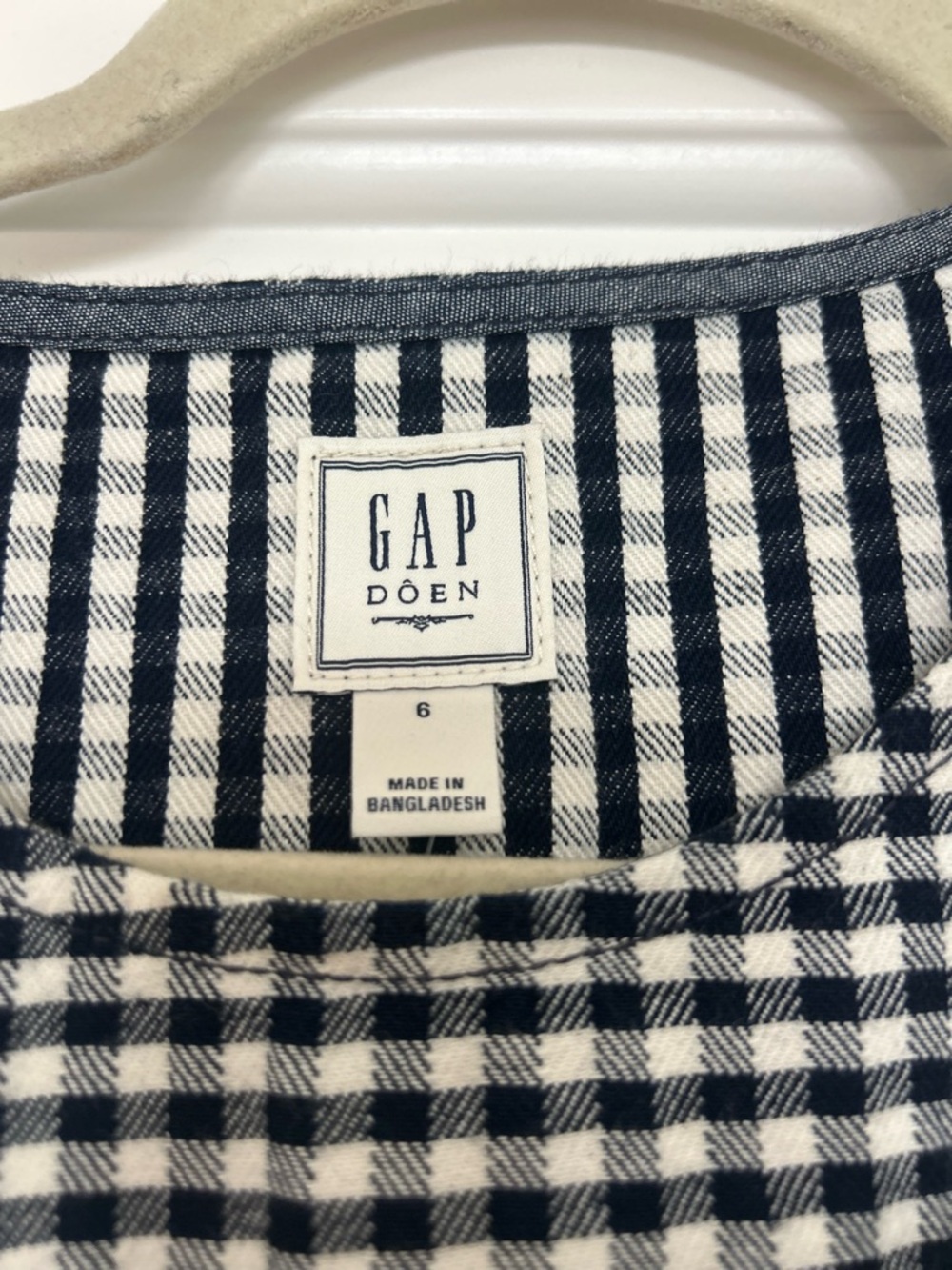 GAP x DOEN Gingham Denim Mini Dress - Picture 3 of 4